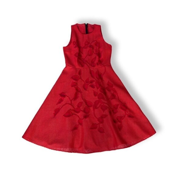 open lace back dress Size 10 Paris Label 1970s Red Cocktail Dress Set main image 1